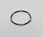 Black Cable Row 18K White Gold Diamonds Filigree Statement Twisted Bracelet