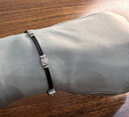 Black Cable Row 18K White Gold Diamonds Filigree Statement Twisted Bracelet