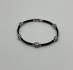 Black Cable Row 18K White Gold Diamonds Filigree Statement Twisted Bracelet