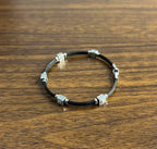 Black Cable Row 18K White Gold Diamonds Filigree Statement Twisted Bracelet