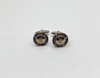 Brown White Steel Cable Row 18 Karat Yellow Gold Statement Twisted Cufflinks