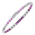 Square Pink Ruby & Diamond Art Deco Style Tennis Line White Gold Bracelet
