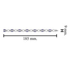 Blue Sapphire & Diamond Vintage Inspired Edwardian StyleLink White Gold Bracelet