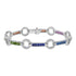 Diamond Square Rainbow Color Sapphire Donut Round Link Tennis Line Gold Bracelet