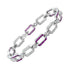 Pink Red Ruby & Diamond Art Deco Style Inspired Link 18K White Gold Bracelet