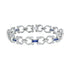 Art Deco Style Inspired Blue Sapphire & Diamond Tennis Line White Gold Bracelet