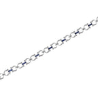 Art Deco Style Inspired Blue Sapphire & Diamond Tennis Line White Gold Bracelet
