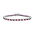 Art Deco Style Alternated Square Red Ruby & Diamond Line 14K White Gold Bracelet