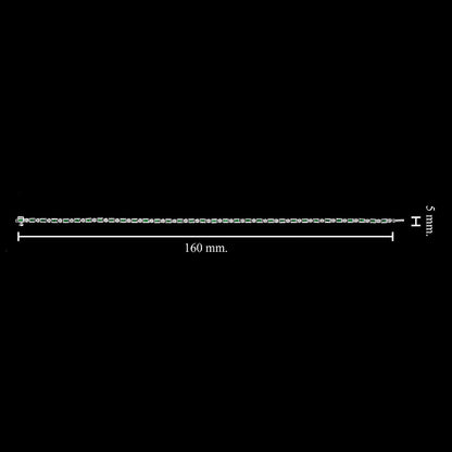 Art Deco Style  Baguette Emerald & Round Diamond Tennis Line White Gold Bracelet