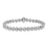 Heart Motif Shape Vintage Inspired Diamond Tennis Line 14K White Gold Bracelet