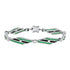 Art Deco Inspired Style Diamond & Emerald Onyx 14K White Gold Bracelet