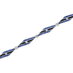 Diamond & Blues Sapphire and Black Onyx Art Deco Style 14K White Gold Bracelet
