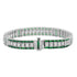 Diamond & Green Emerald Vintage Inspired Art Deco Style Link White Gold Bracelet