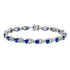 Blue Sapphire & Diamond Vintage Inspired Antique Style Link White Gold Bracelet