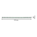 4.56 ctw Art Deco Style Emerald French Cut Geometric Line 14K White Gold Bracelet
