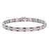 Art Deco Design Red Pink Ruby & Diamond 14K White Gold Tennis Line Bracelet