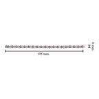 Art Deco Design Red Pink Ruby & Diamond 14K White Gold Tennis Line Bracelet
