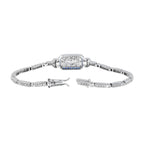 Diamond & Blue Sapphire Art Deco Style White Gold Bracelet
