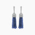 Blue Sapphire & Diamond 18K White Gold Tassel Bead Drop Earrings