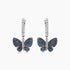Blue Sapphire Pave & Diamonds Butterfly Sweet 18K White Gold Drop Earrings