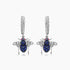 Blue Sapphire & White Diamond Pave Bee 18K White Gold Statement Animal Earrings
