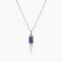 Invisible Blue Sapphire & Diamond 18K White Gold Bullet Rocket Pendant Necklace