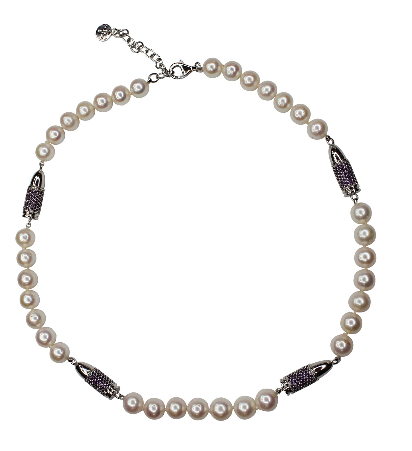 black spinel pave set silver rocket bullet white pearl sterling silver bead stat