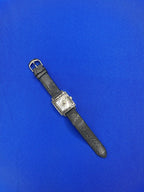 Blue Sapphire & Diamonds Pave Dial Luxury Swiss Quartz Exotic Leather Watch