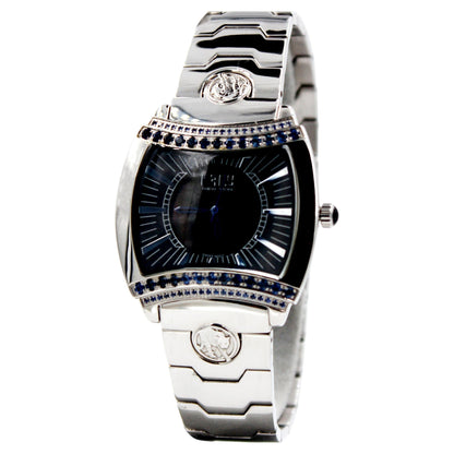 Blue Sapphires & Diamond Pave Dial Luxury Swiss Quartz Bracelet Watch