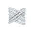Brilliant Cut Baguette Shape Diamond Pave Set Channel Set Fancy Spiral Wave Cock