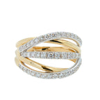 Brilliant Cut Diamond Pave Set Gentle Curves Spirals Waves Open Twist Cocktail 1