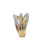 Brilliant Cut Diamond Pave Set Gentle Curves Spirals Waves Open Twist Cocktail 1