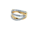 Brilliant Cut Diamond Pave Set Gentle Curves Spirals Waves Open Twist Cocktail 1