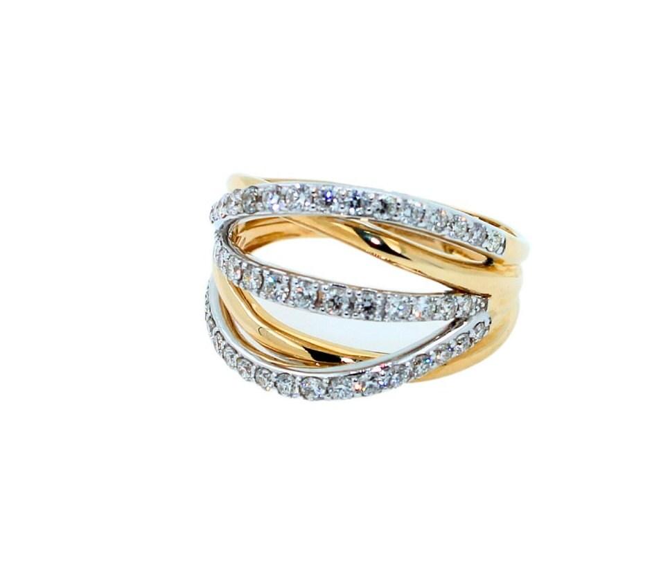 Brilliant Cut Diamond Pave Set Gentle Curves Spirals Waves Open Twist Cocktail 1