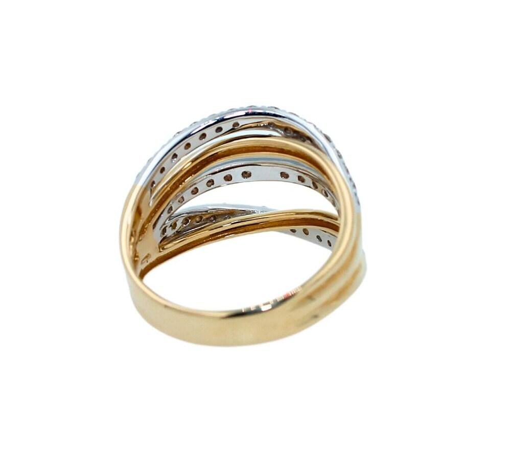 Brilliant Cut Diamond Pave Set Gentle Curves Spirals Waves Open Twist Cocktail 1