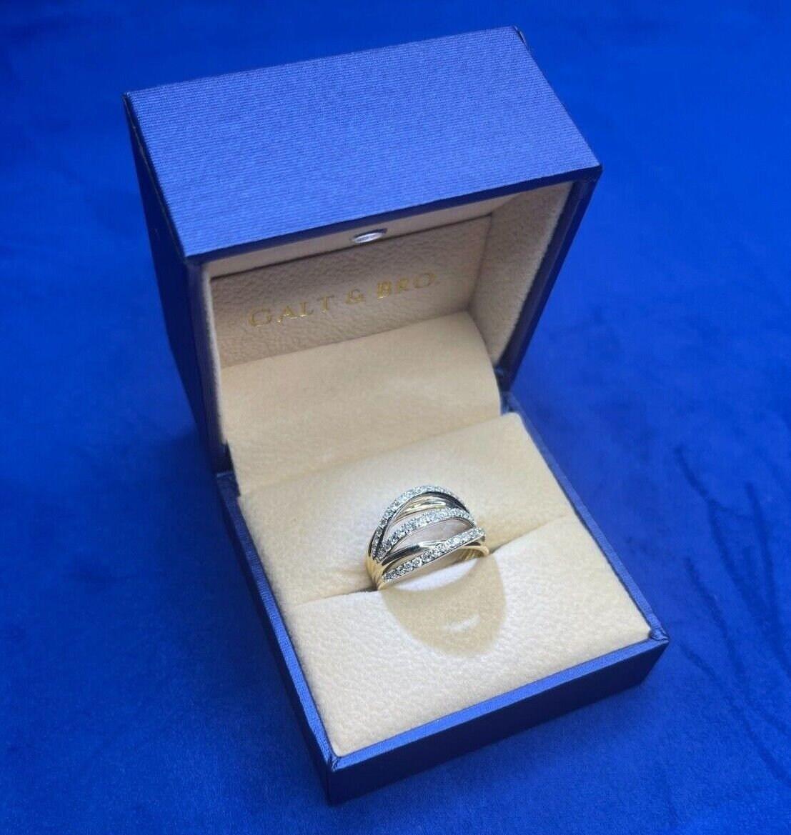 Brilliant Cut Diamond Pave Set Gentle Curves Spirals Waves Open Twist Cocktail 1