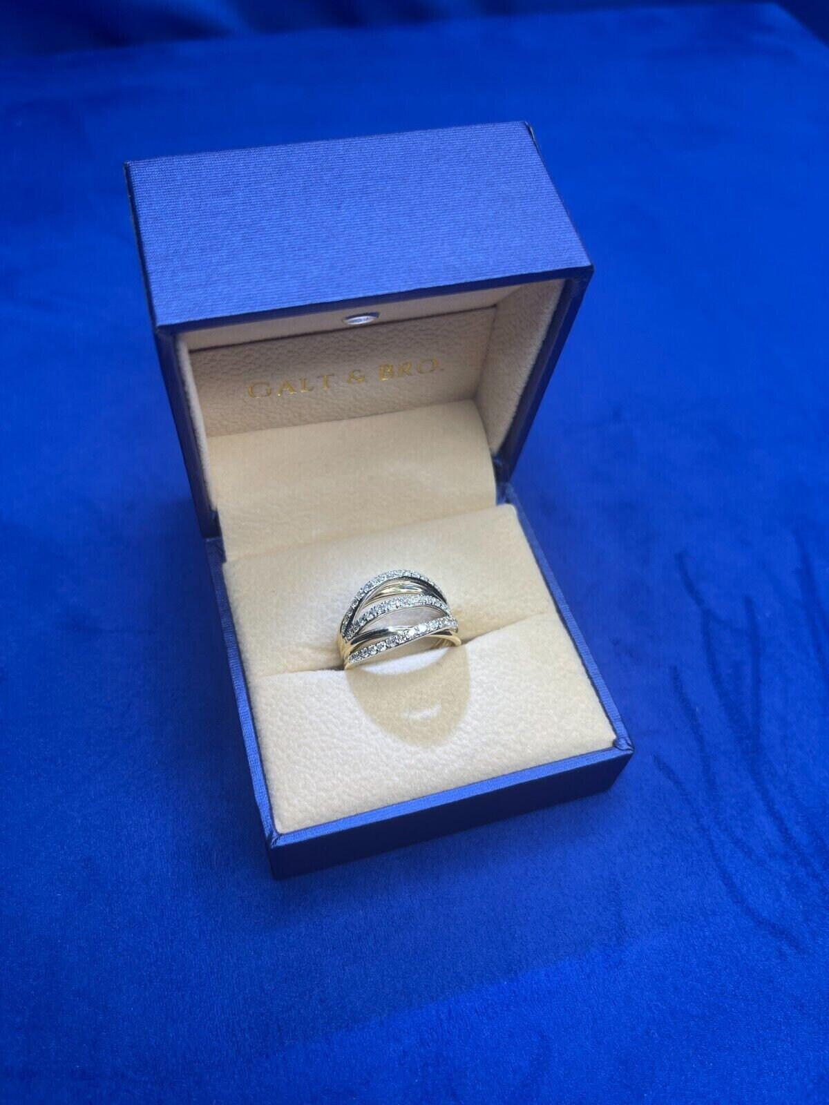 Brilliant Cut Diamond Pave Set Gentle Curves Spirals Waves Open Twist Cocktail 1