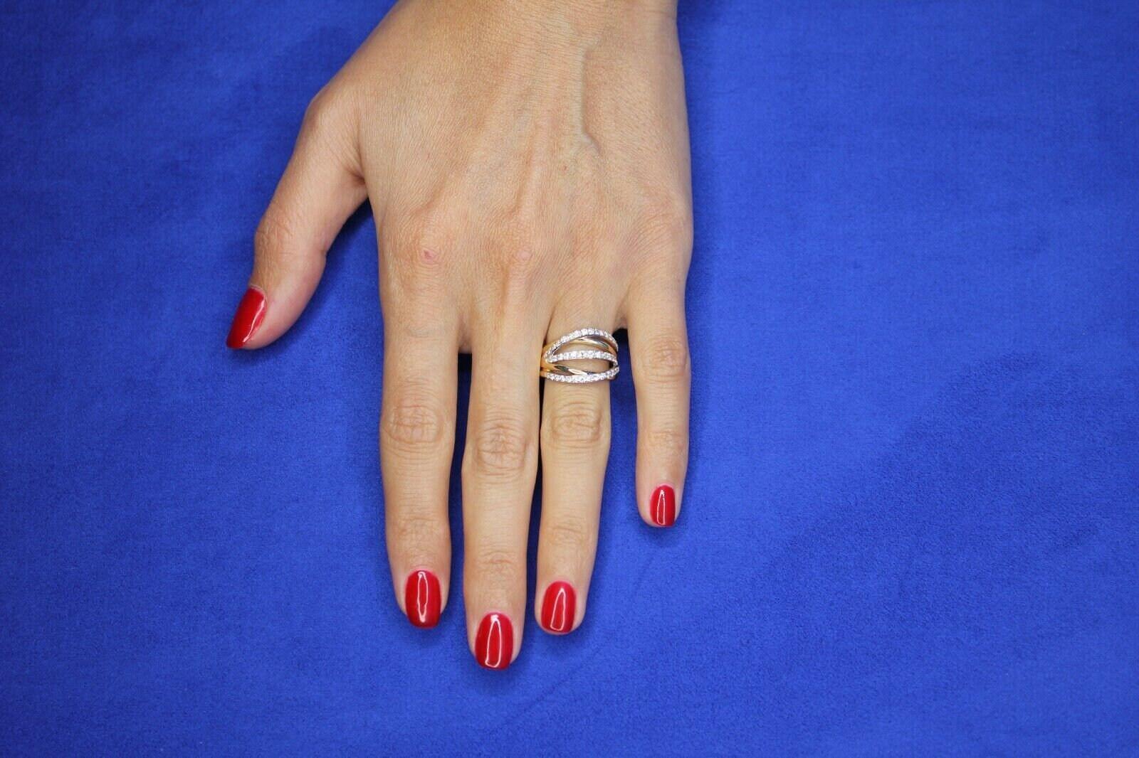 Brilliant Cut Diamond Pave Set Gentle Curves Spirals Waves Open Twist Cocktail 1