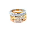 Brilliant Cut Diamond Pave Set Medium Stackable Curb Link Cocktail Statement Fas