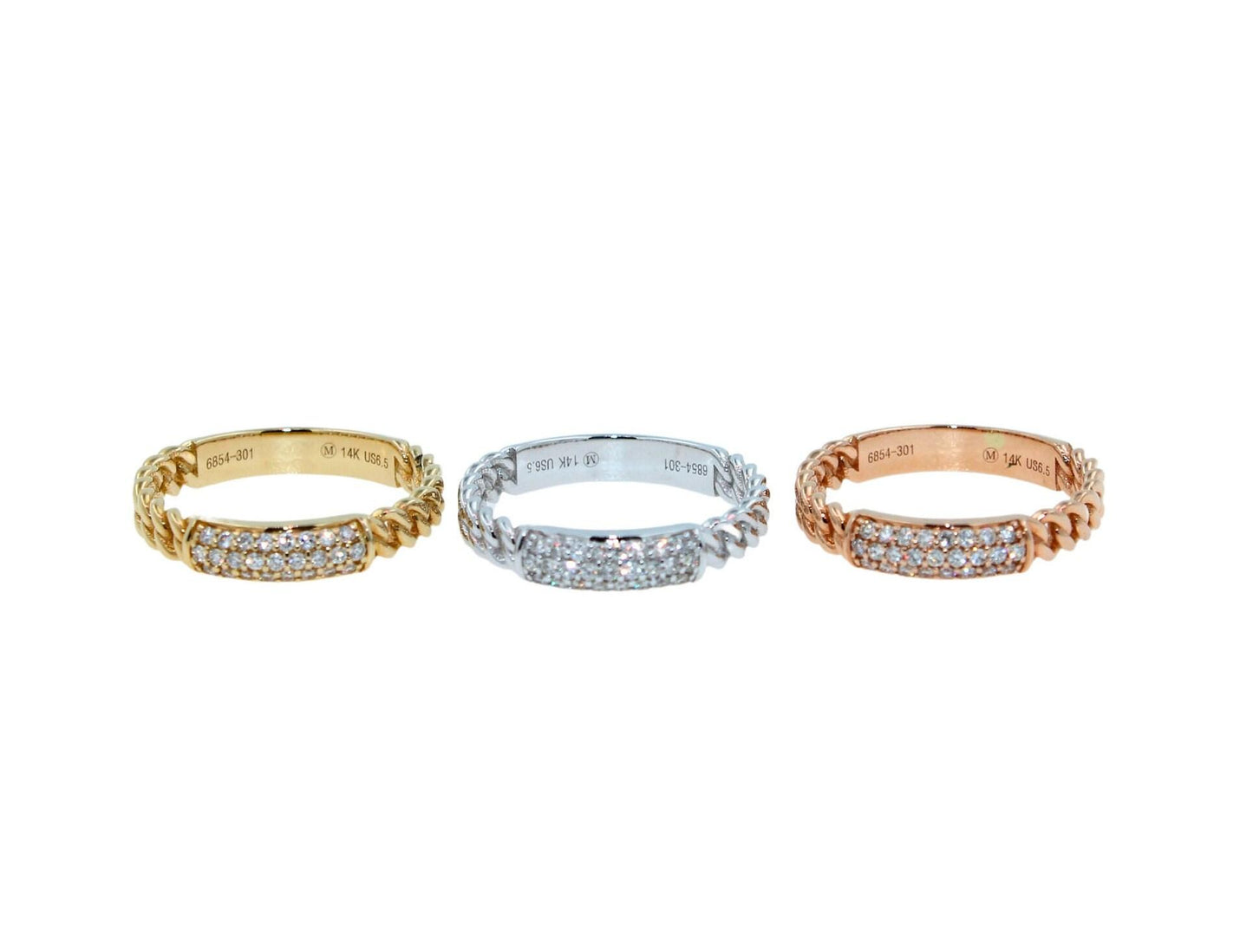 brilliant cut diamond pave set medium stackable curb link cocktail statement fas
