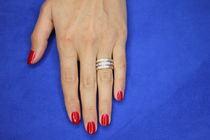 Brilliant Cut Diamond Pave Set Medium Stackable Curb Link Cocktail Statement Fas