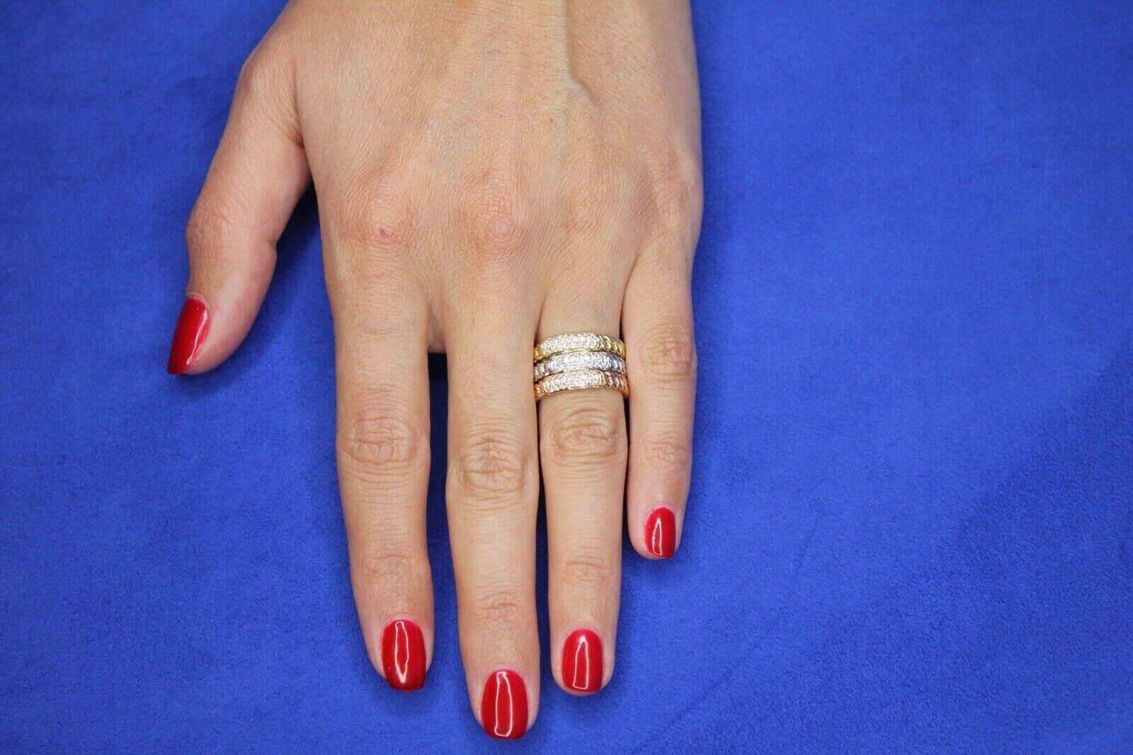 Brilliant Cut Diamond Pave Set Medium Stackable Curb Link Cocktail Statement Fas