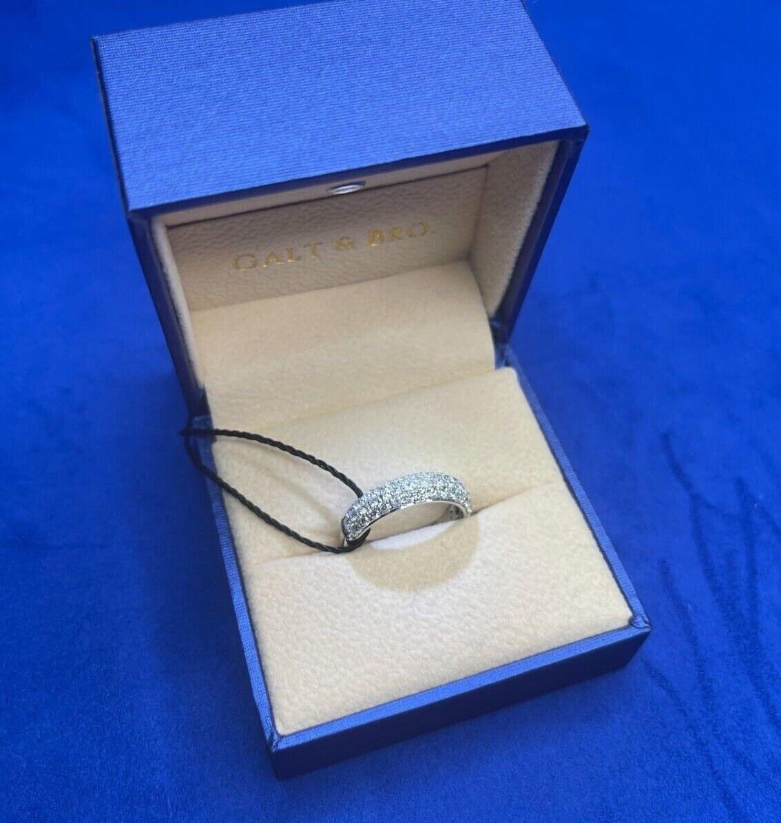 Brilliant Cut White Diamond Pave Set Medium Stackable Dainty Minimalistic Classi