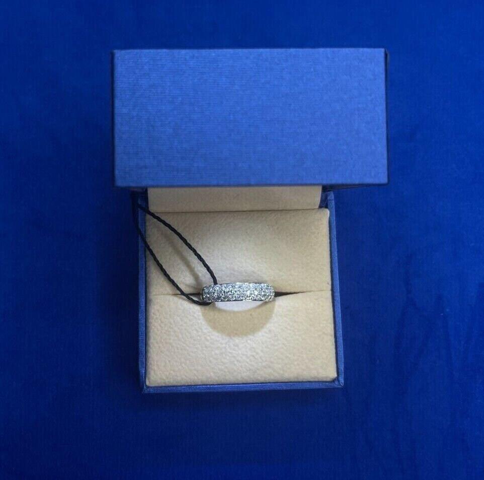 Brilliant Cut White Diamond Pave Set Medium Stackable Dainty Minimalistic Classi