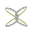 Brilliant Cut White Diamond X Criss Cross Pave Cocktail Fashion Open Bypass 14 K