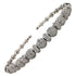 Brilliant Round Diamonds Pave Set Golden Bead White Gold Bangle Cuff Bracelet