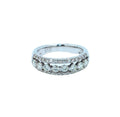 Brilliant White Diamond Three Row Pave Set Cocktail Statement Fashion Wedding Ba