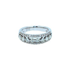 Brilliant White Diamond Three Row Pave Set Cocktail Statement Fashion Wedding Ba