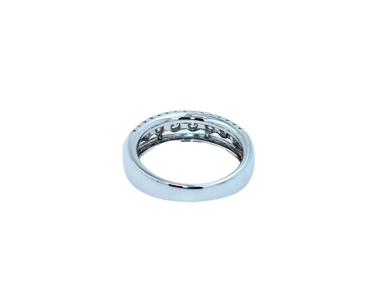 Brilliant White Diamond Three Row Pave Set Cocktail Statement Fashion Wedding Ba