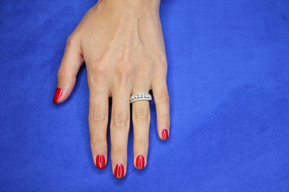Brilliant White Diamond Three Row Pave Set Cocktail Statement Fashion Wedding Ba